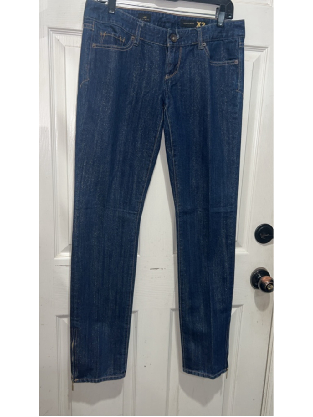 Women's X2 Blue Gold Skinny Jeans Size 8